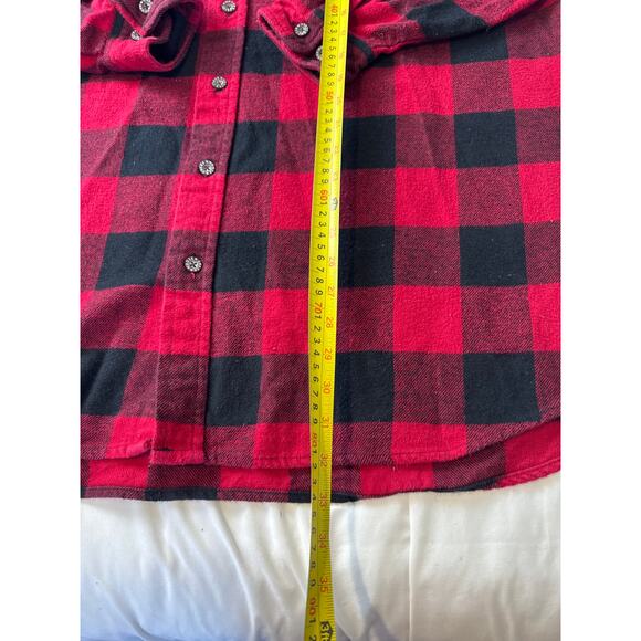 Moose Creek Mens XXL Buffalo Plaid Flannel Shirt Red Black Cotton Workwear - Picture 3 of 7